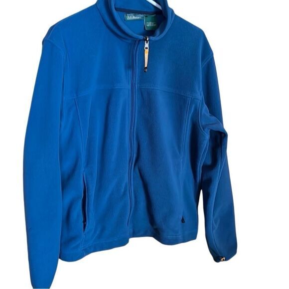 Ll Bean Fleece Sweater Mens‎ Medium Full Zip Blue Jacket Long Sleeve Polyester - Picture 5 of 6